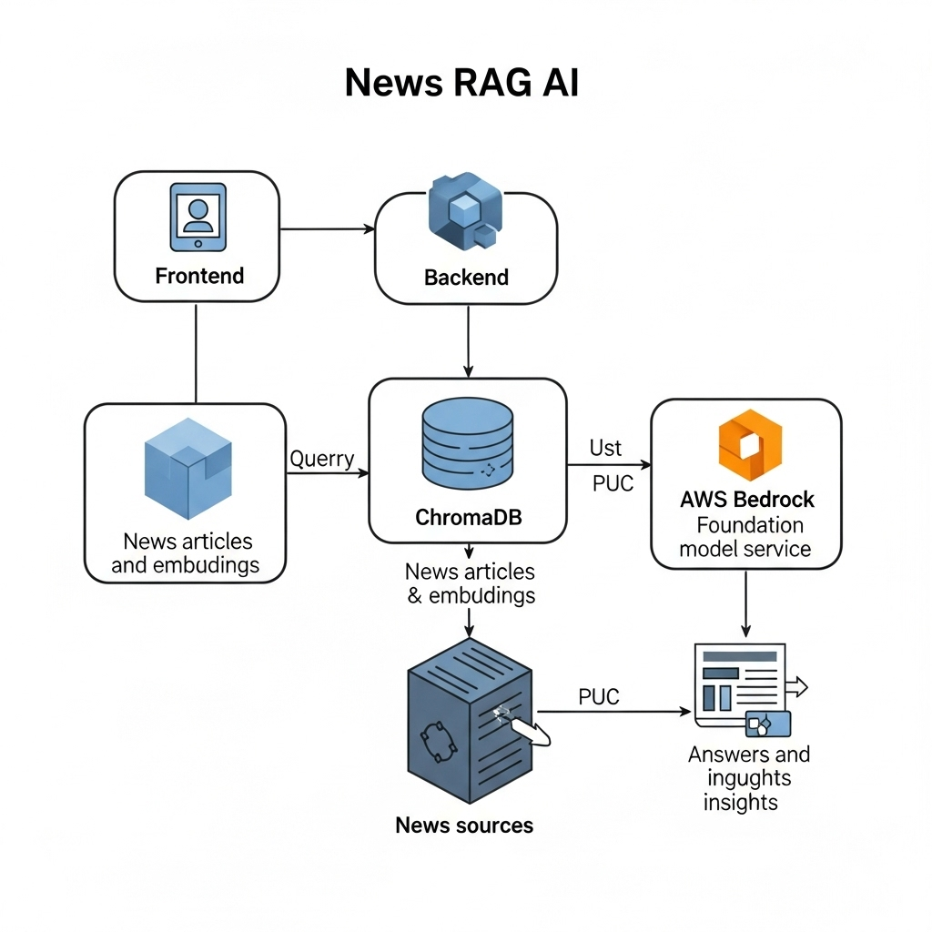 Diagram explaining how News RAG AI works